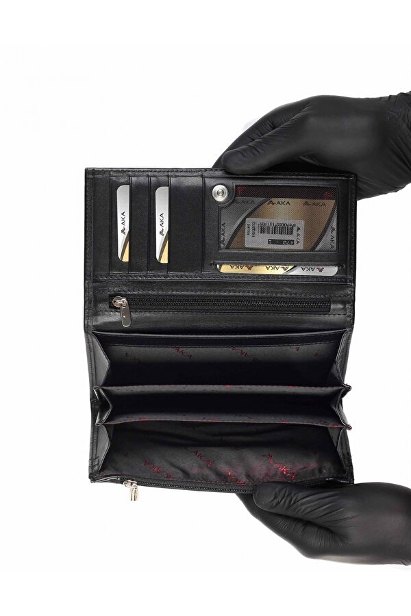 DERİ 470 %100 HAKİKİ DERİ BAYAN CÜZDAN SİYAH