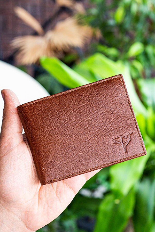 Kevin Hakiki Deri Klasik Erkek Cüzdan Crazy Naturel Taba