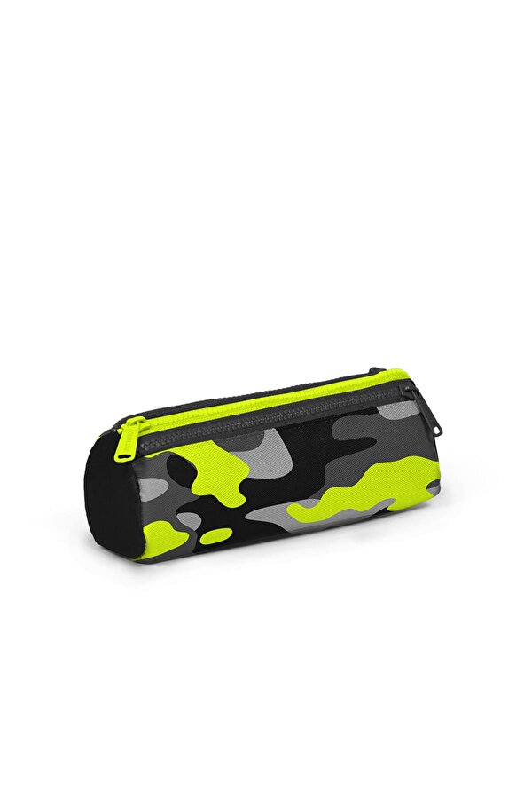 Kids Gri Kamuflaj Desenli Üç Bölmeli Kalem Çantası 22331