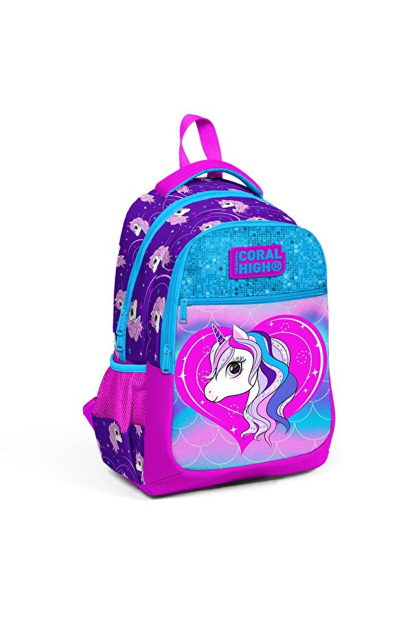 Kids Mor Pembe Üç Bölmeli Okul Çantası 23492