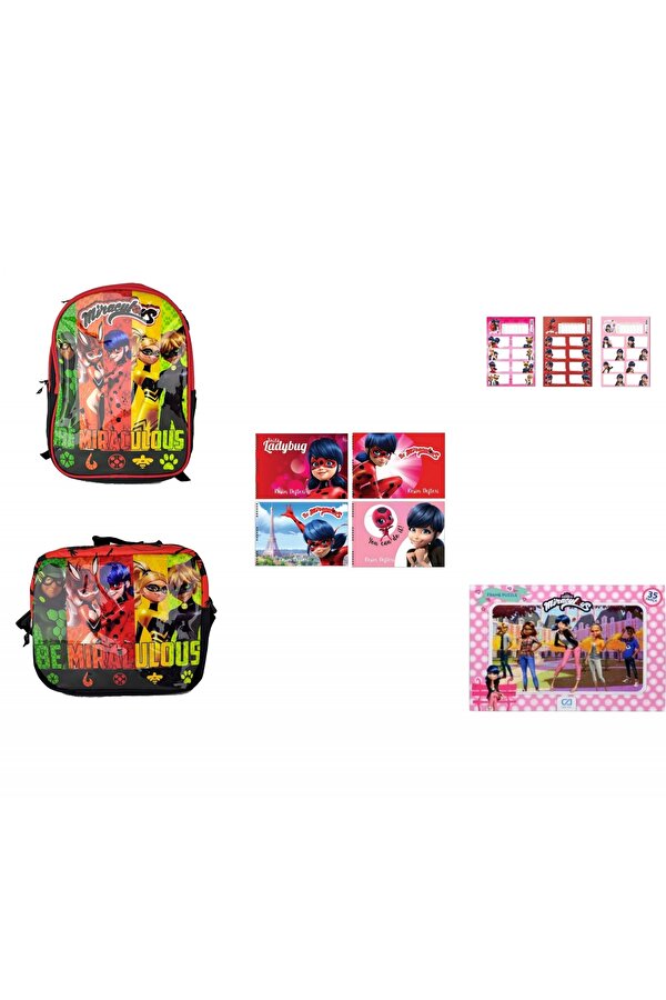 Ladybug Karakterleri Lisanslı İlkokul Çantası( 10 parça Set)