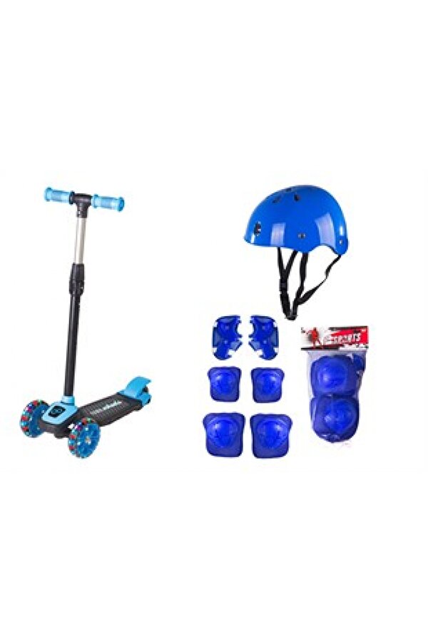 LED IŞIKLI 3 TEKERLEKLİ MAVİ TWİST FULL SET YENİ KASKLI
