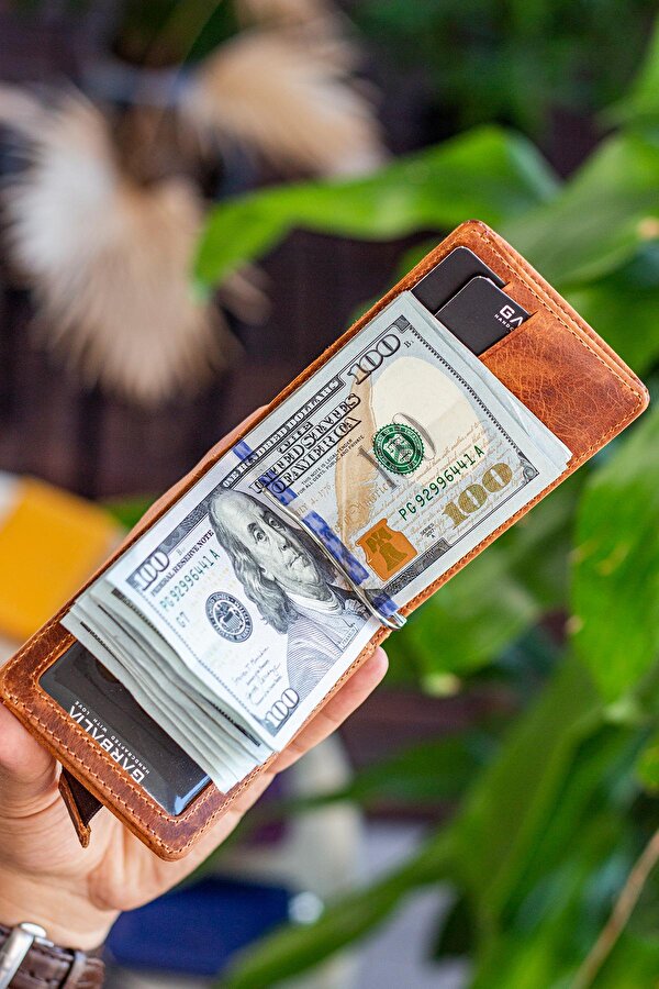 Celtic Hakiki Deri Rfid Engelleyici Para Maşalı Kartlık Cüzdan Crazy Taba