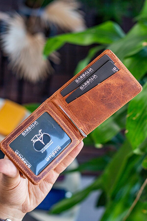 Celtic Hakiki Deri Rfid Engelleyici Para Maşalı Kartlık Cüzdan Crazy Taba