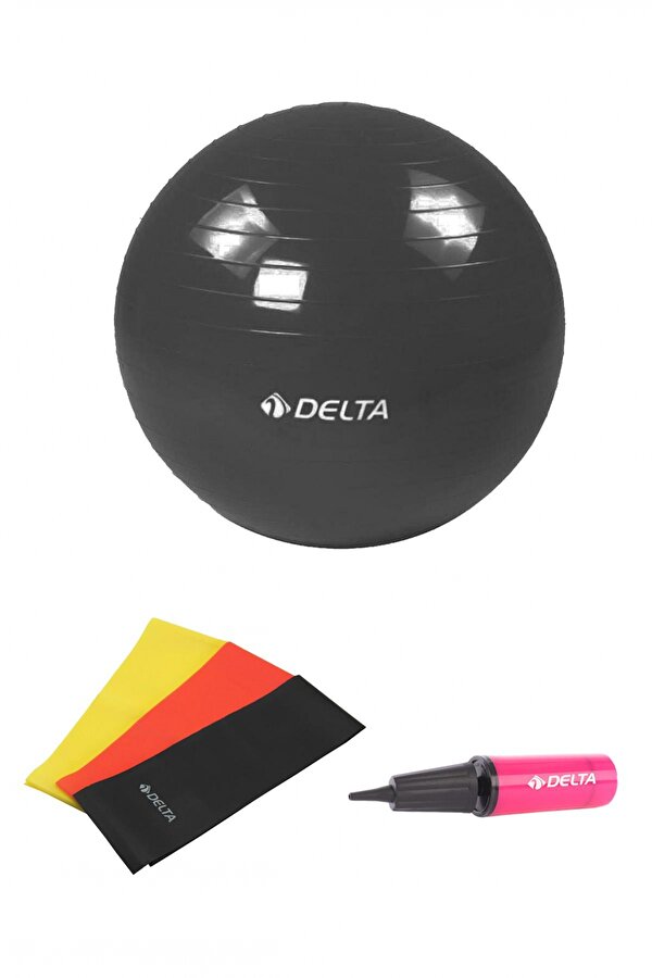 65 cm Pilates Topu 3 lü Pilates Bandı Egzersiz Direnç Lastiği Pilates Topu Pompası 5 li Set