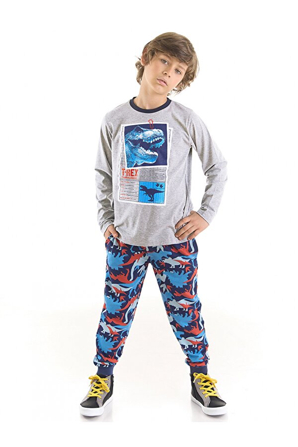 T-rex Info Erkek Çocuk T-shirt Kamuflaj Pantolon Takım