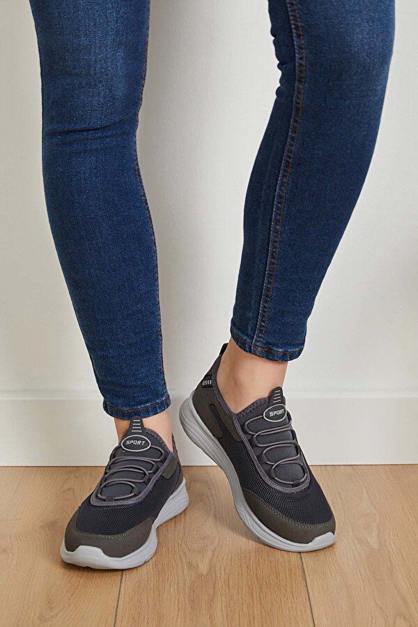 Unisex Ortopedik Konforlu Yürüyüş Spor Sneaker Ayakkabı Füme Buz