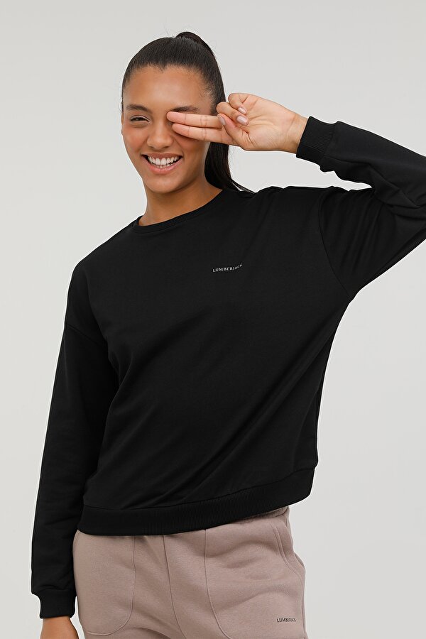 W-SN79 BASIC C NECK SWEAT BLACK Woman 060