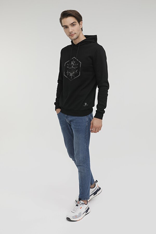 M-SD4004 ARON LOGO HOODIE BLACK Man 449