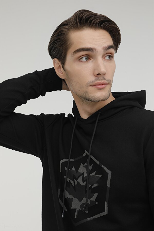 M-SD4004 ARON LOGO HOODIE BLACK Man 449