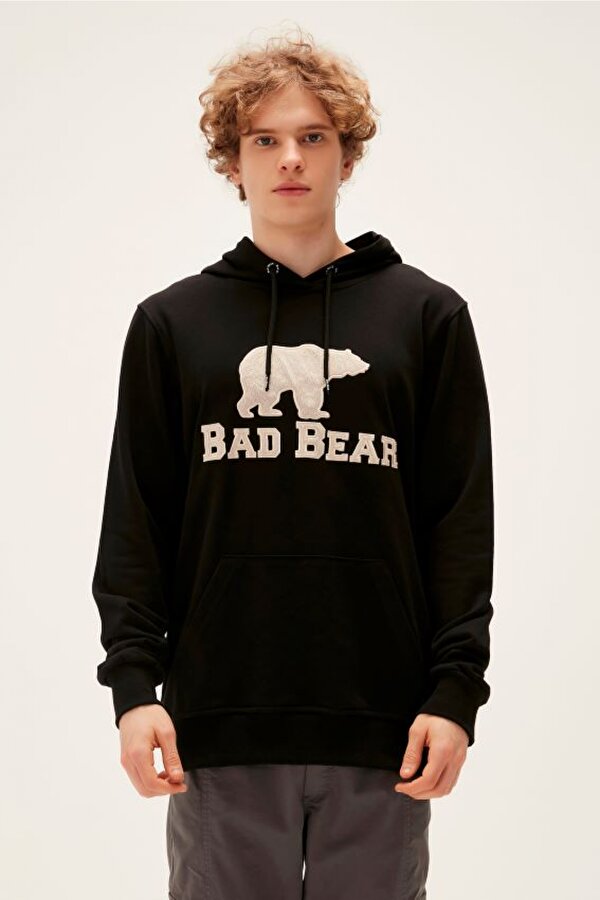 Erkek Siyah Hoodie Brand Hoodıe Kapişonlu Sweatshırt 22.02.12.001