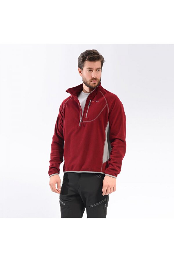 Man Half Zipper Fleece Polar-BORDO