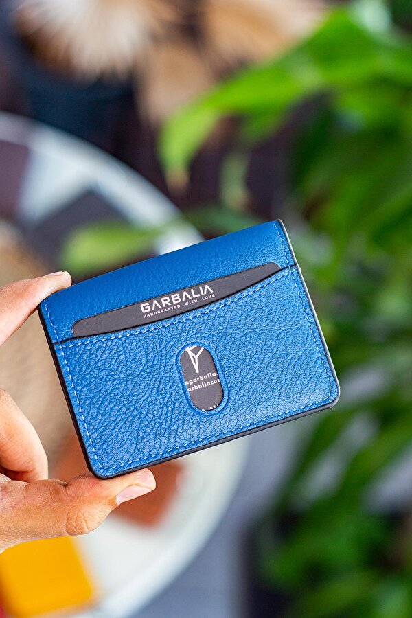 Nahita Hakiki Deri Slim Kartlık Cüzdan Petrol Mavisi