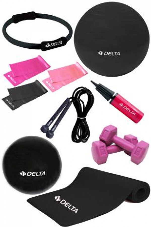 10 MM Minderli PSS Siyah Full Pilates Seti ( 55 cm - 20 cm )