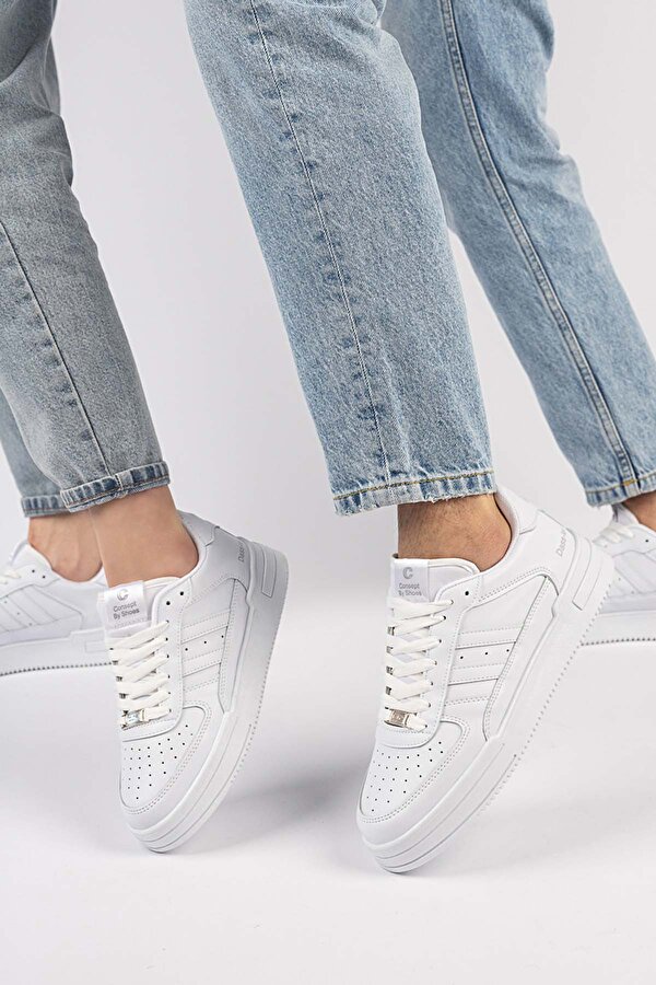 Unisex Garantili Ortopedik Hafif Esnek Sağlam Sneaker Spor Ayakkabı Cns.176 BEYAZ BEYAZ