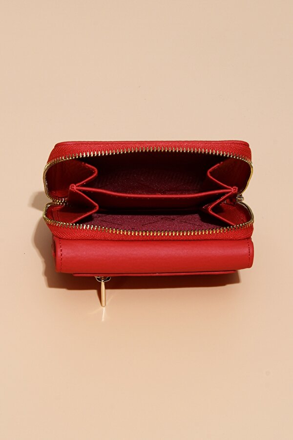 GRANDE 2744 SARI AKSESUARLI %100  HAKİKİ DERİ BAYAN  CÜZDAN KIRMIZI