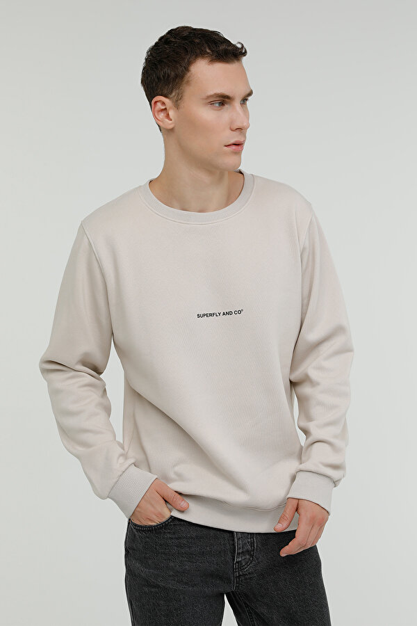 MEN SWEAT Taş Rengi Erkek Sweatshirt