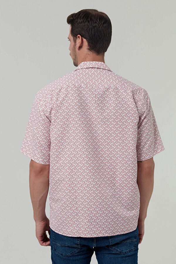 Relaxed Beyaz Baskılı Gömlek