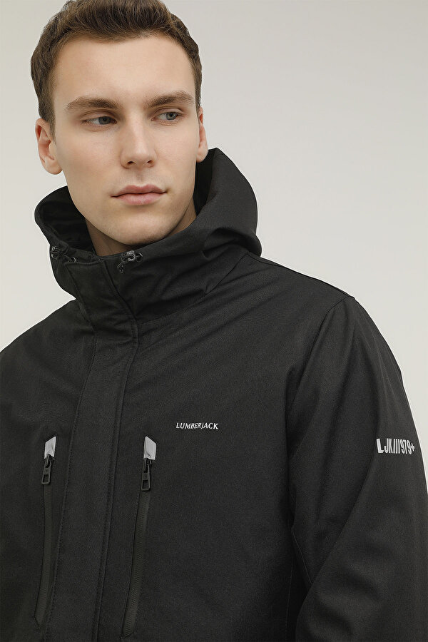 Lumberjack M-Sn4 Marco Coat 2Pr Черный Мужчина Длинная Куртка