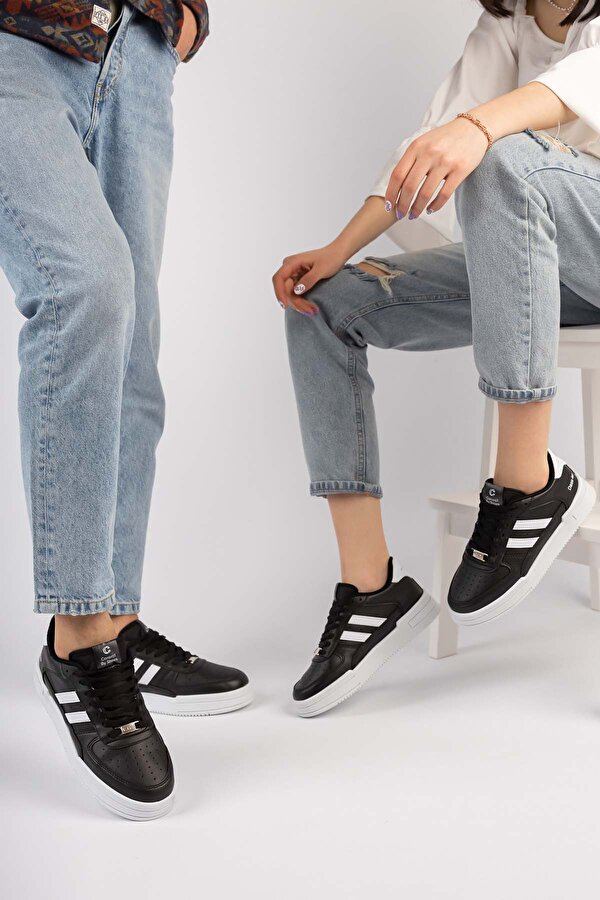Unisex Garantili Ortopedik Hafif Esnek Sağlam Sneaker Spor Ayakkabı Cns.176 Siyah Beyaz