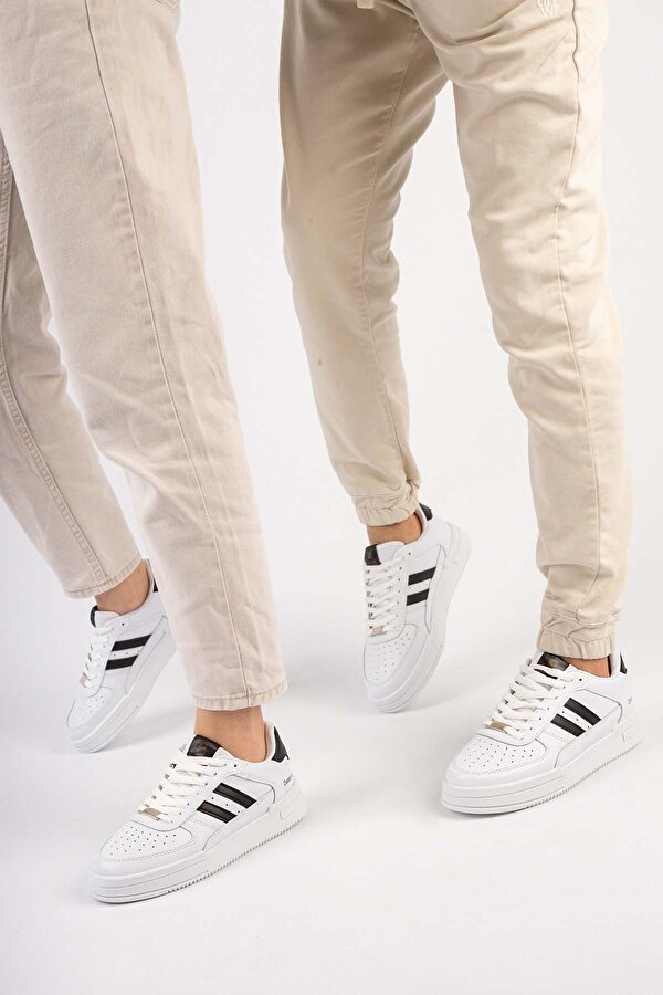 Unisex Garantili Ortopedik Hafif Esnek Sağlam Sneaker Spor Ayakkabı Cns.176 Beyaz Siyah