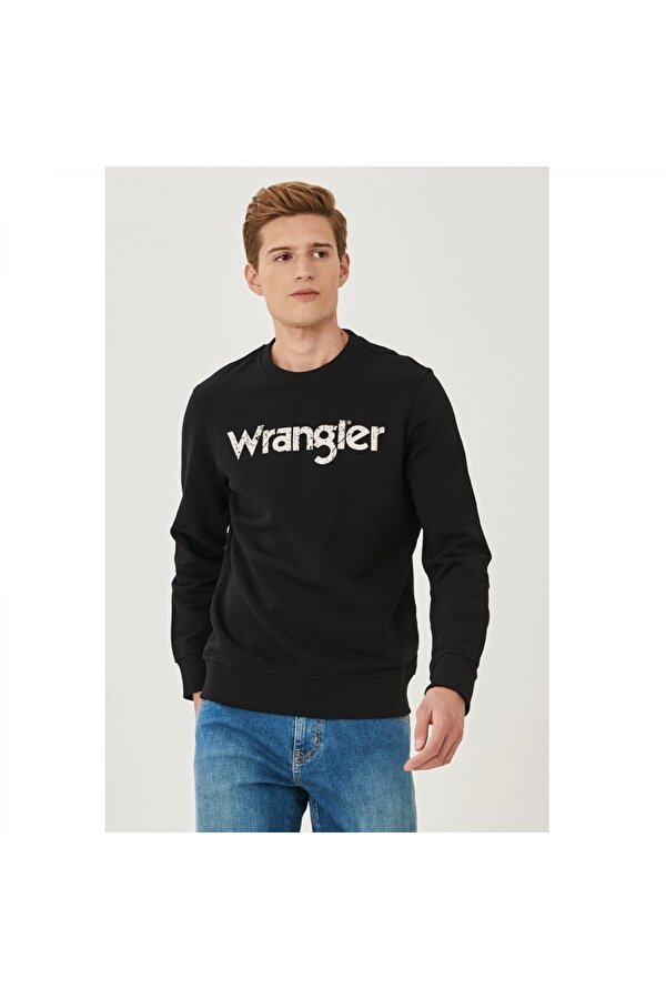 Regular Fit Normal Kesim Erkek Siyah Sweatshirt