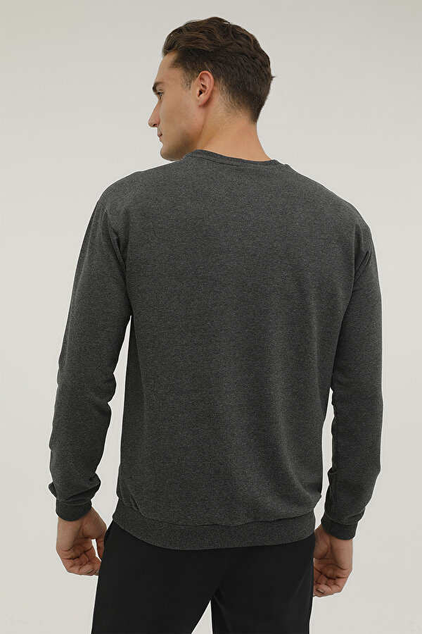 M-SN90 BASIC C NECK SWEAT ANTHRACITE MELANGE Man 060