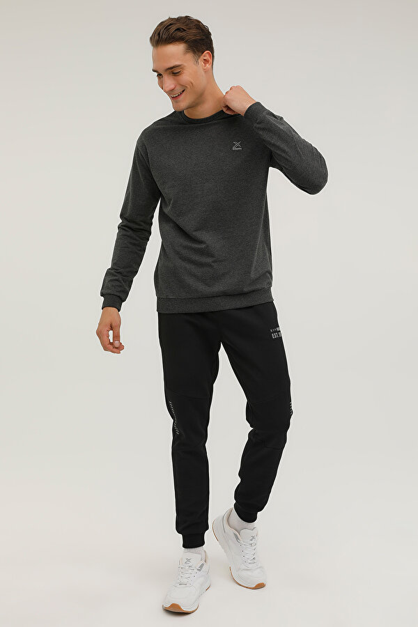 M-SN90 BASIC C NECK SWEAT ANTHRACITE MELANGE Man 060