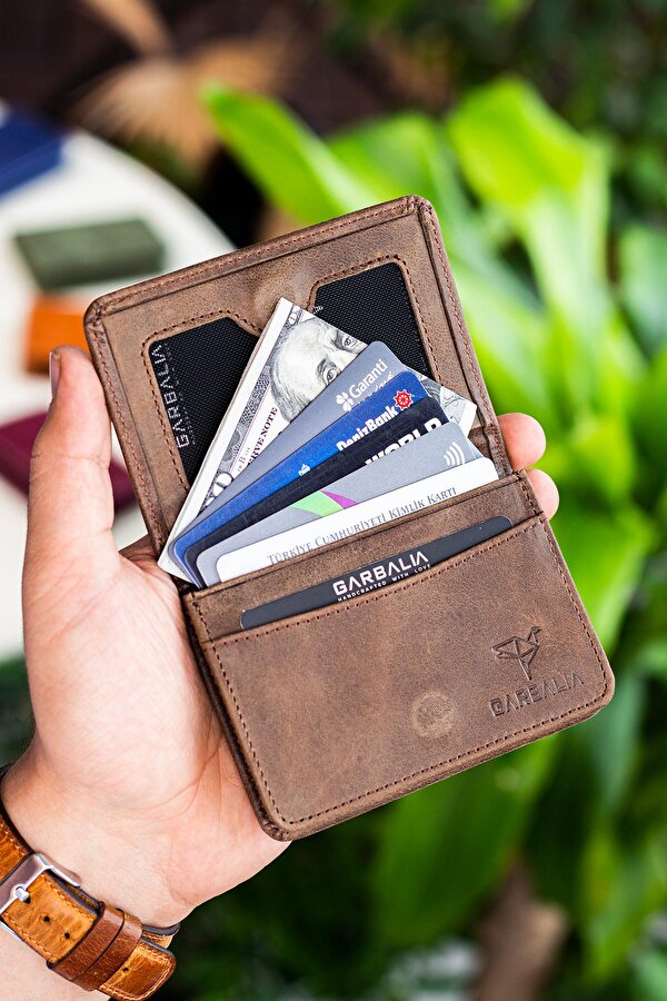 Magnet Crazy Deri Unisex Kartlık Cüzdan Kahverengi