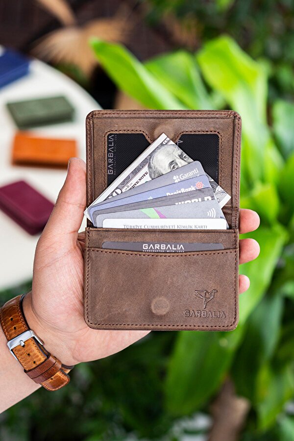 Magnet Crazy Deri Unisex Kartlık Cüzdan Kahverengi