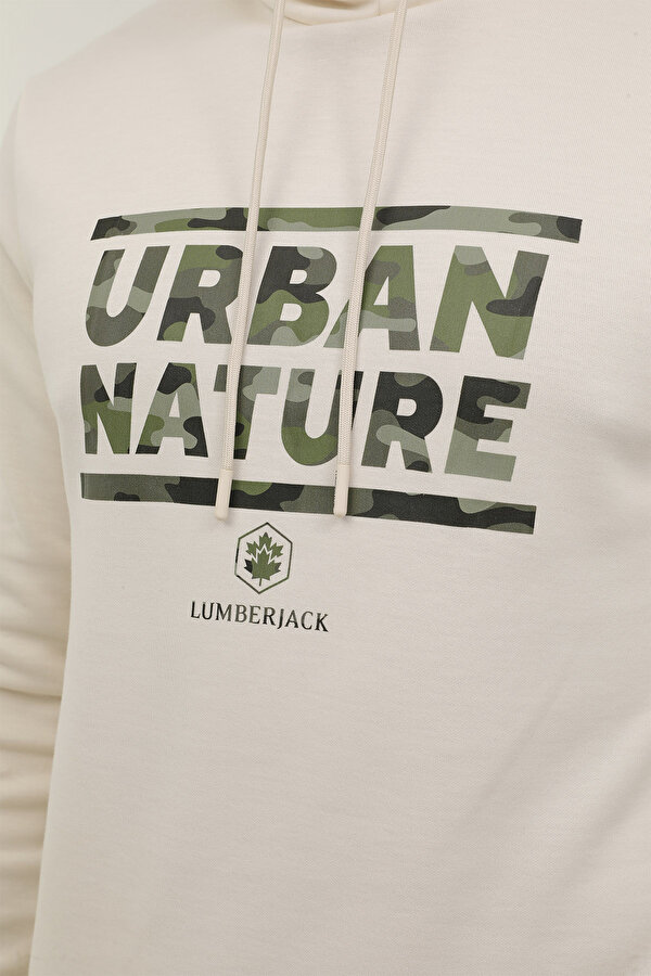 Lumberjack M-Sd4005 Urbanature Hoodi Экрю Мужчина Толстовка С Капюшоном