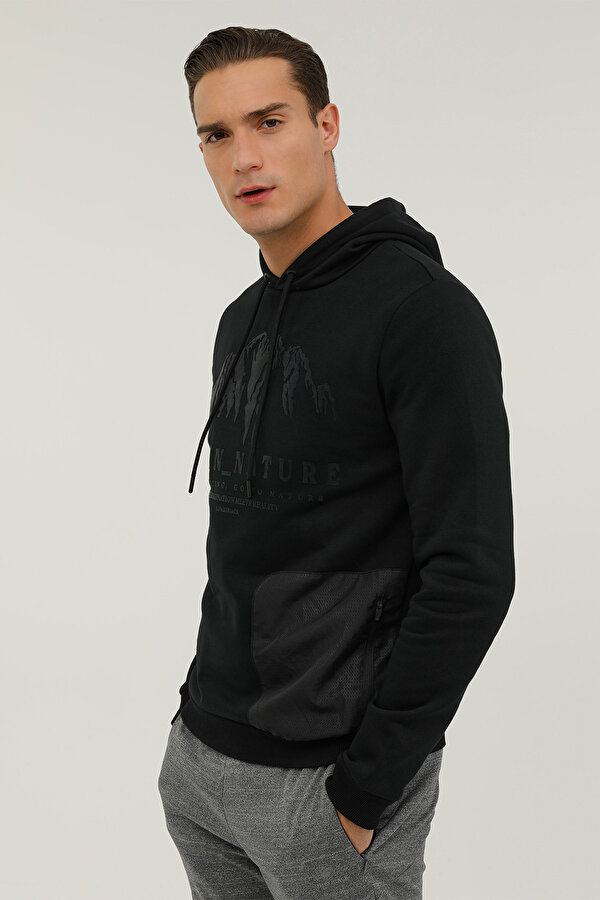Lumberjack M-Cg557 Nature Hoodie 2Pr Черный Мужчина Толстовка С Капюшоном