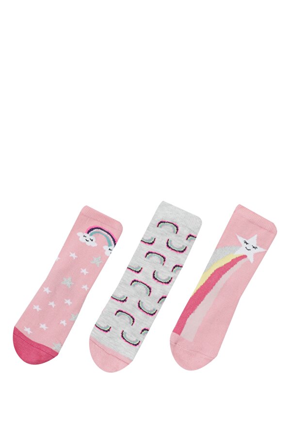 Polaris Rainbow Star 3 Lu Skt-G 2 Розовый 007 Дошкольник, Девоч. Носки 3 Пары