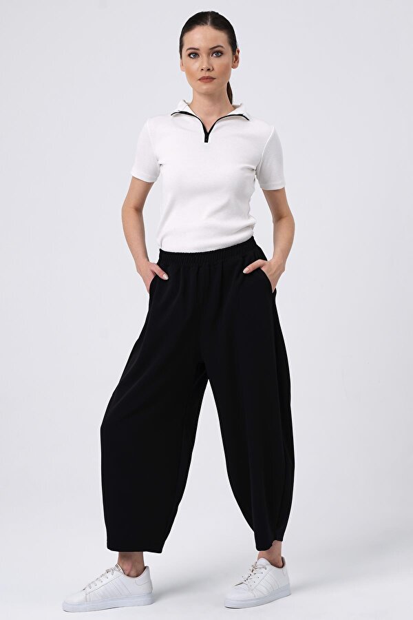 ALEXANDERGARDI BELİ LASTİKLİ BOL PAÇA PANTOLON (B22-14500)