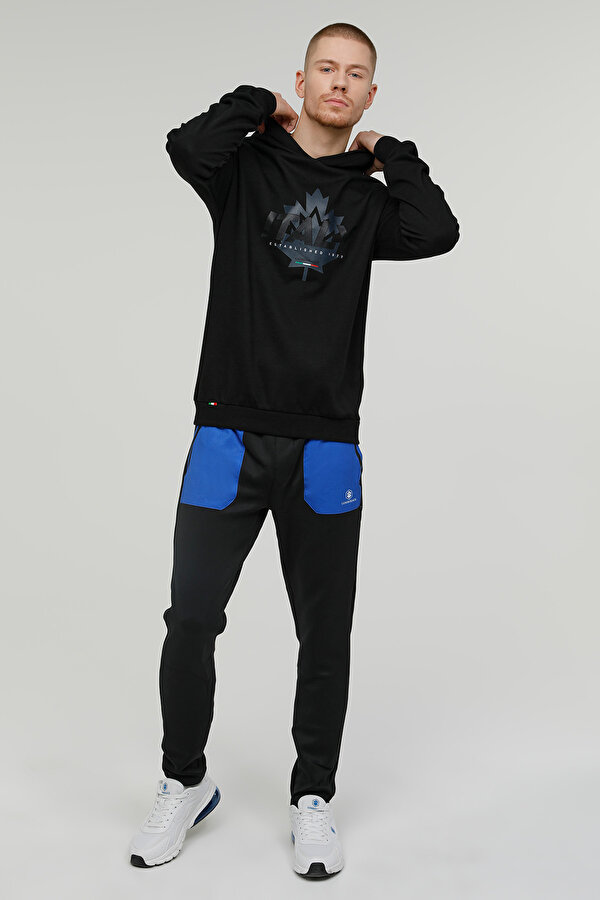 M-SD1047 RENATO LOGO HOOD BLACK Man 449