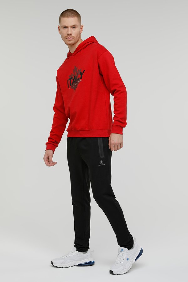 M-SD1047 RENATO LOGO HOOD RED Man 449