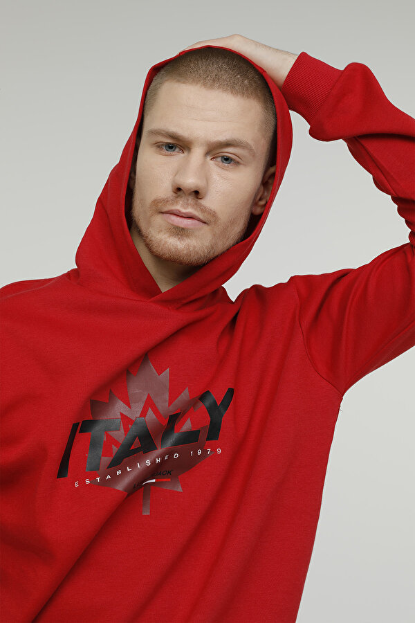 M-SD1047 RENATO LOGO HOOD RED Man 449