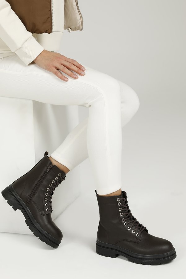 Kinetix Ginnifer 1Pr Brown Woman Military Boots