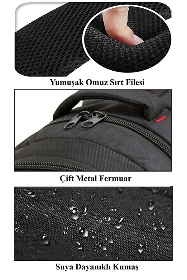 NEWİSH POLO 8112 UNİSEX OKUL SIRT ÇANTASI ÖĞRENCİ GÜNLÜK SEYAHAT TATİL SPOR YÜRÜYÜŞ SEYAHAT GEZİ KAMP GÜNLÜK SİYAH