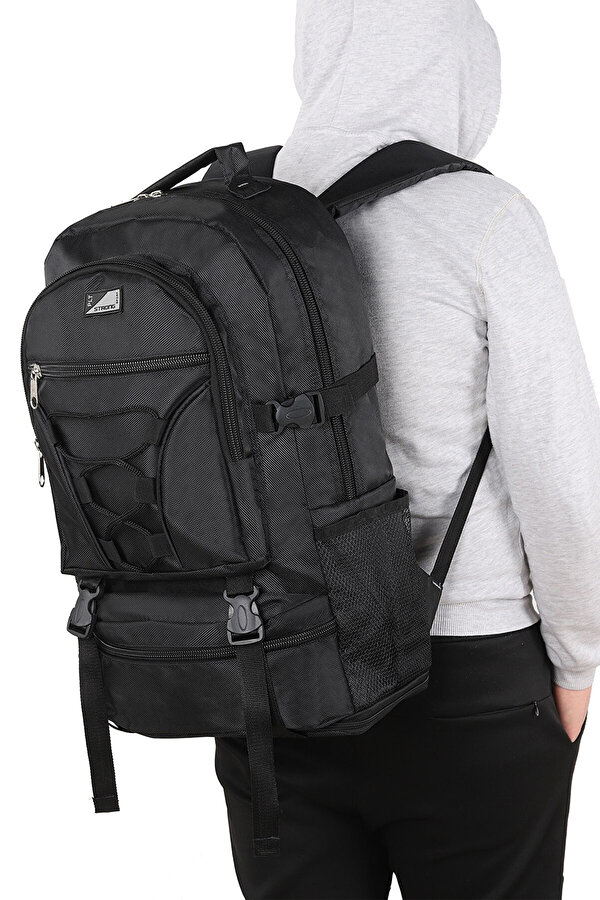 ST-02 dağcı su geçirmez çok gözlü kampçı-seyehat-dağcı çantası SİYAH