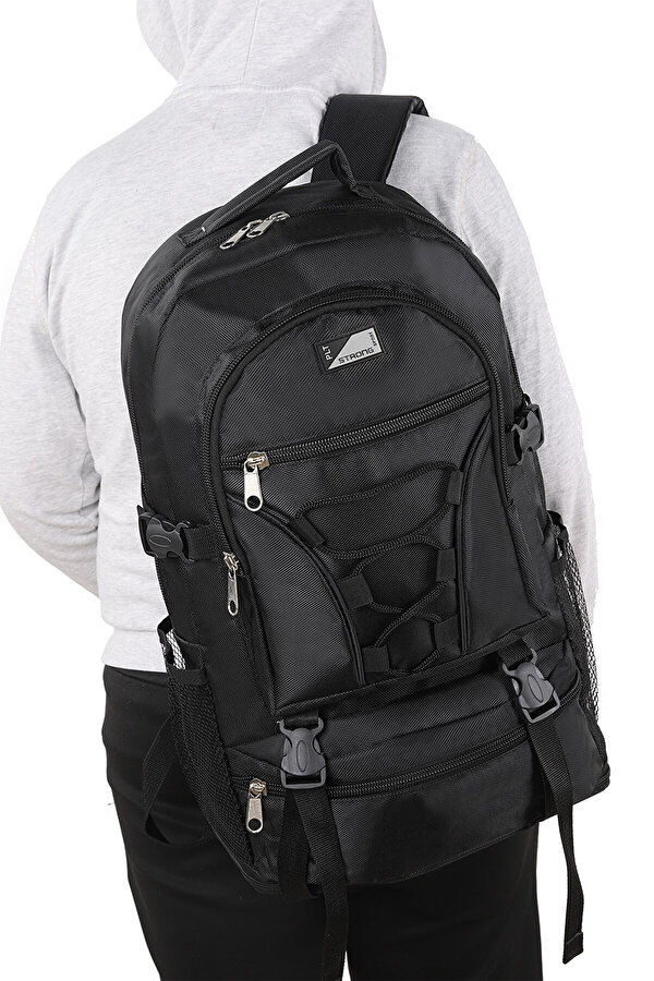 ST-02 dağcı su geçirmez çok gözlü kampçı-seyehat-dağcı çantası SİYAH