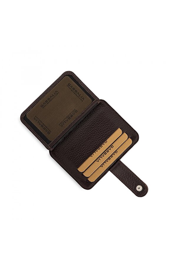Shelby Hakiki Deri Kartlık Cüzdan Kahverengi