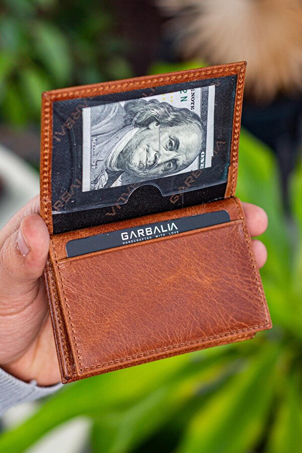 Vera Hakiki Deri Minimal Kartlık Crazy Taba