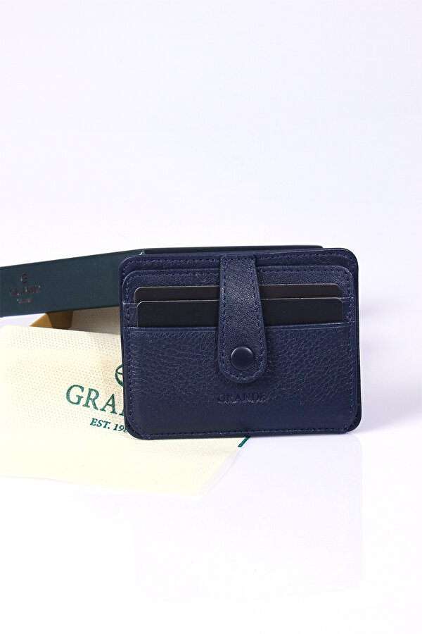 746 Hakiki Deri Slim  Kartlık Kağıt para bölmeli LACİVERT