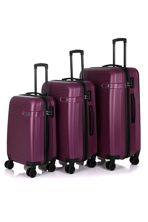 3000 Unisex 3 Lü Valiz Seti Mürdüm