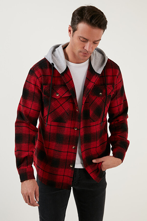 Erkek Gömlek CF22W2650 KIRMIZI-SİYAH