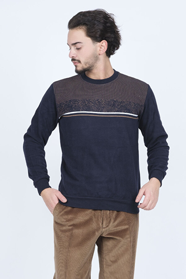 Erkek Bisiklet Yaka Triko Sweat 6743616 Lacivert