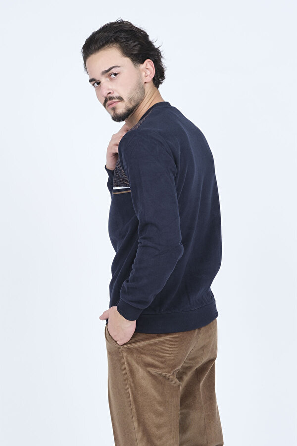 Erkek Bisiklet Yaka Triko Sweat 6743616 Lacivert