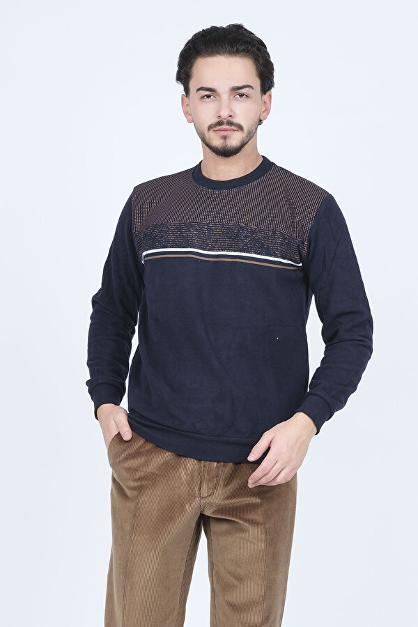 Erkek Bisiklet Yaka Triko Sweat 6743616 Lacivert
