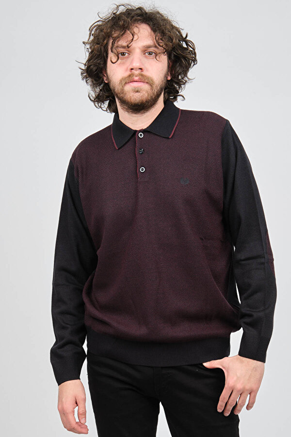 Erkek Polo Yaka Kazak 1578418 Bordo